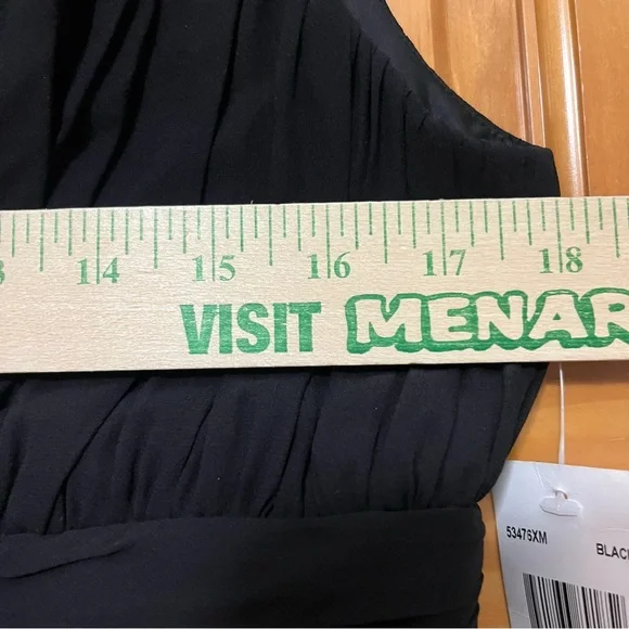 Donna Morgan Black Silk Dress Size 12 NWT - Picture 8 of 9